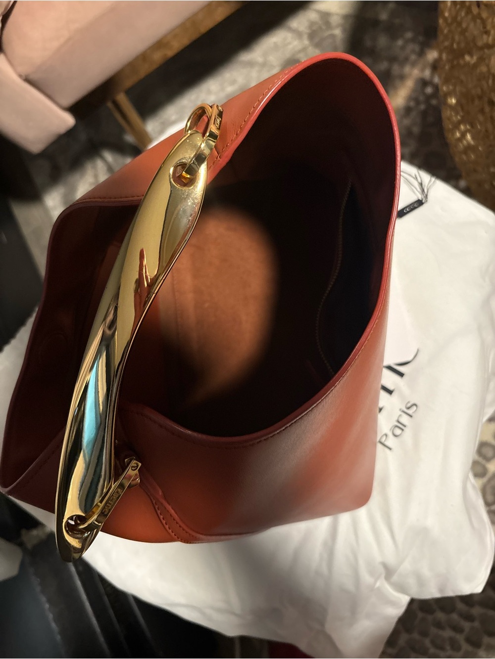 Elleme Small Boomerang Bag in Terracotta - Picture 8 of 16